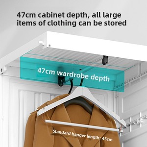 モダンなシンプル折りたたみ式ワードローブ、プラスチック製ポータブルクローゼットオーガナイザー、クイック組み立て、大容量折りたたみ収納キャビネット - Product Image 5