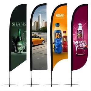 Pequeño MOQ Banner volador al aire libre Promoción Impreso personalizado Publicidad Pluma Bandera en forma <span class=keywords><strong>de</strong></span> lágrima <span class=keywords><strong>Bali</strong></span> Bow Beach Flag - Product Image 5