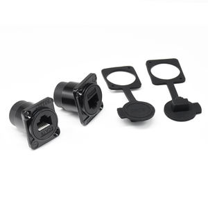 Conector Ethernet de red Cat6 de montaje en Panel con cubierta antipolvo Módulo tipo D Enchufe RJ45 Adaptador de interfaz de extensión de señal hembra - Product Image 2