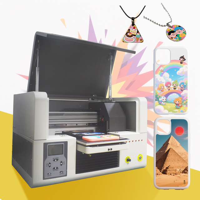XP600 A4 UV Printer 3d Relief Effect High Resolution Customized Phone case Handicrafts Glass Tiles Decorative Materials