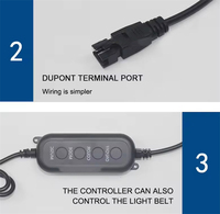 Contrôleur RGB RF24 touches DC5-24V Multifonctionnel et multicolore Application télécommande Bande LED Variateur de luminosité Contrôle de la couleur des lumières
