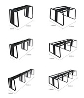 Piétement de table de conférence en métal, plusieurs tailles, base de bureau, pied de table noir thermolaqué pour plateau de table de salle de réunion