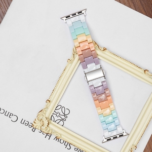 Candy Rainbow Strap para <span class=keywords><strong>Apple</strong></span> <span class=keywords><strong>Watch</strong></span> Ultra 2 49mm 7 8 41/45mm Pulsera acrílica de moda para IWatch Series 9 SE 6 5 4 42/38/40/44mm - Product Image 1