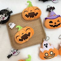 Décoration de sac mignonne, pendentif en peluche de dessin animé, design fantôme, citrouille, chauve-souris, pour Halloween, porte-clés