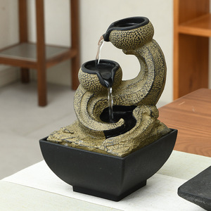 Resin <b>Water</b> <b>Feature</b> Irregular Shape <b>Lighted</b> Feng Shui Office Decor Multipurpose - Product Image 2
