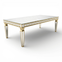 Nouvelle table de buffet rectangulaire de luxe en verre et acier inoxydable pour hôtels, mariages et événements professionnels