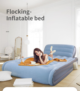 Colchón de Aire Doble <span class=keywords><strong>Queen</strong></span> Size de PVC Aterciopelado Moderno Personalizado, Plegable, con Cabecera, Suave, >30cm de Grosor, para Dormitorio, Hotel, Hogar - Product Image 2