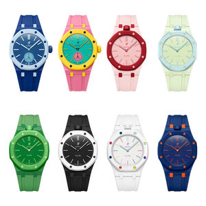 Bracelet de montre en caoutchouc silicone de haute qualité, boîtier en céramique, boucle à ardillon élastique, marque Mingfung & WatchRoyal POP, bracelet de montre de luxe - Product Image 2
