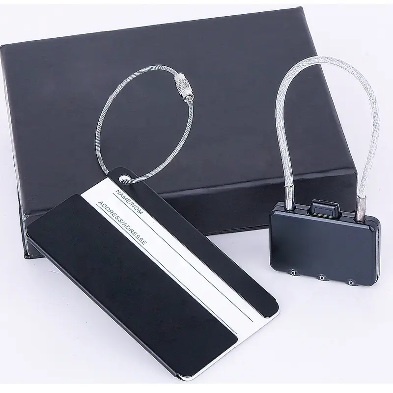 Best Selling Good Quality Airplane Travel Set Kit With Luggage Cable Lock Luggage Tag Gift Box Airline Amenity Kit