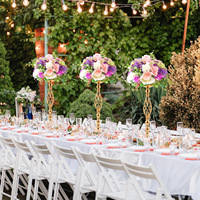 Support de centre de table en métal pour vase, support pour arrangement floral, pour réception de mariage, table de dîner, fête