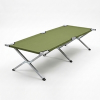 Lit de camping pliable portable avec sac de transport, lit d'extérieur pour adultes, poche latérale, support 300 lbs, cadre métallique gris argenté