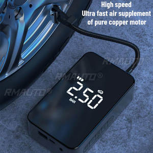 Pompe à air électrique portable sans fil 12V 140PSI 6000mAh pour pneus de voiture, gonfleur numérique de pneus avec mesure de pression / lumière d'urgence - Product Image 1