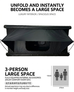 Space-saving Hard Side-Open Rooftop Tent Foldable <b>Car</b> Roof Camping Tent With <b>Awning</b> and Mesh Screen DS-C002-5 Front-Opening Effe - Product Image 5