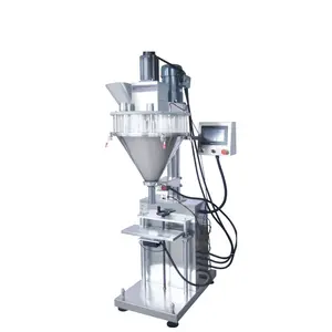 Semi automatic flour sesame coffee curry cocoa milk powder packing can jar bottle filling machine