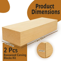 Ensemble de blocs à sculpter en bois de tilleul HJG, bois de balsa non fini, grand rectangle, design moderne, artisanat DIY, œuvres d'art, Noël
