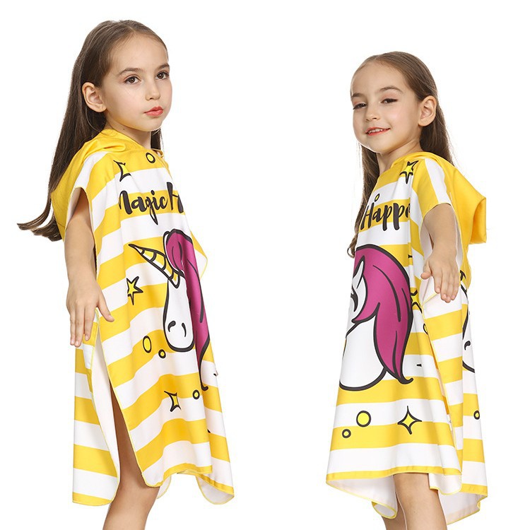 22m yellow striped unicorn bathrobe