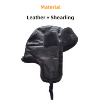 Sombrero de Aviador de Piel de Oveja Auténtica para Invierno, Cuero de Doble Cara, para Hombre y Mujer, Venta al Por Mayor Directa de Fábrica, con Soporte para Muestras