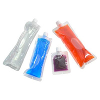 Vente Chaude Mini Sacs Bec Verseur Surface Givrée Transparente pour Savon Gel Douche Shampoing Emballage Plastique Liquide 30ml