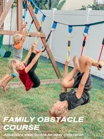 Escalera de cuerda Ninja Slackline Warrior para niños, patio interior, equipo de juego al aire libre, obstáculos ninja para niños