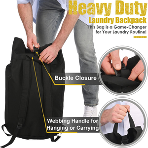 Sac à dos de voyage pliable en Oxford imperméable extra durable, bretelles rembourrées, utilisation familiale, sac à linge multifonctionnel, sorties - Product Image 4