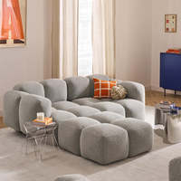 Canapé 3 places modulaire en tissu style minimaliste, rembourré en éponge, moderne pour petit appartement familial, salon, hôtel