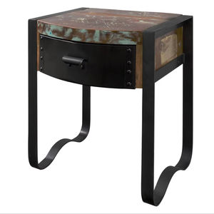 Modern Wood <b>Nightstand</b> with 2 Drawers Handmade Bedroom Storage Cabinet - Product Image 1