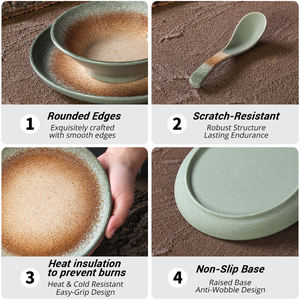 <span class=keywords><strong>Vajilla</strong></span> de <span class=keywords><strong>Melamina</strong></span> A5 100% No Tóxica, Juego de Platos Creativos para Ensalada y Carne, Platos de Alta Gama Irrompibles para Restaurante - Product Image 4