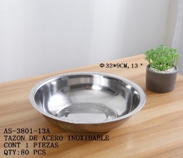 Bol en acier inoxydable 32x9 cm, poli, compatible lave-vaisselle, pour cuisine et boulangerie - Product Image 3