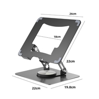 Support réglable en métal, support de refroidissement pour ordinateur portable rotatif à 360 degrés, support pliable pour ordinateur portable avec double ventilateur, autres étagères de rangement