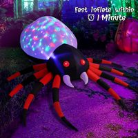Araignée gonflable LED pour Halloween, 5 pieds, imperméable, en polyester durable, décoration extérieure, lumières LED, prix d'usine, portable