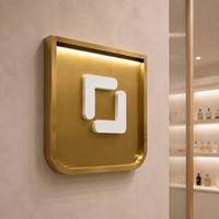 Lettres en relief 3D personnalisées en acier inoxydable, finition or brossé, pour les enseignes de bijouteries, les entreprises, les hôpitaux, les écoles, les bureaux, les murs