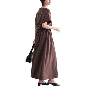 Japan Fashion <strong>Women</strong> Summer Casual <strong>Dress</strong> Loose Pleated <strong>Short</strong> Sleeve Round Neck <strong>Maxi</strong> <strong>Dresses</strong> Elegant - Product Image 5