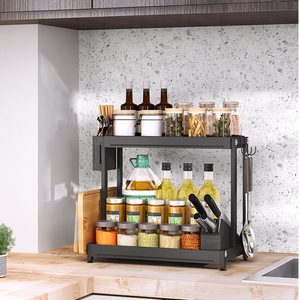 Kitchen <b>Storage</b> Rack Multi Layer Stainless Steel Spice Condiment Organizer Countertop Minimalist Design - Product Image 4