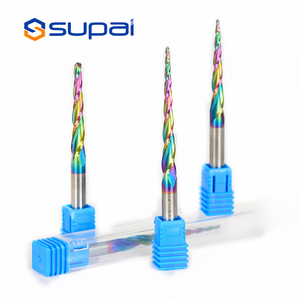 Supal 2/3/4 sáo <span class=keywords><strong>CNC</strong></span> <span class=keywords><strong>Carbide</strong></span> hình cầu côn cuối nhà máy hình nón bóng mũi bit công cụ Bộ định tuyến bit để khắc gỗ cắt phay - Product Image 4