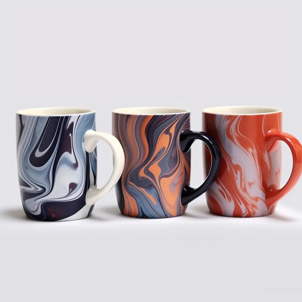 Hersteller Trendy Scribble 11 & 15 Oz Kaffeetasse Bunte abstrakte Kunst Tassen