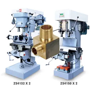 32mm 41mm pirinç boru bağlantı parçası demir su sayacı pnömatik çift mil bileşik otomatik sondaj dokunarak diş açma makinesi