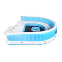 Vente Flash : Île Flottante Gonflable Personnalisée pour 6 Personnes – Bateau de Repos Aquatique en PVC Idéal pour Fêtes au Lac et Piscine