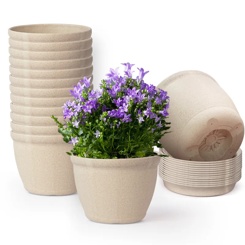 Deepbang Garden Products 100% naturale Eco friendly moderno rotondo in plastica biodegradabile vasi da fiori per piante