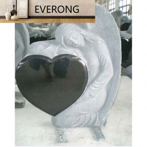 Granito nero angelo cuore Design stile americano ed europeo cimitero giardino memoriale lapide e monumenti in marmo - Product Image 5