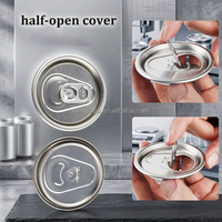 Canette de boisson vide transparente en PET de qualité supérieure, avec logo imprimé OEM, couvercle métallique entièrement ouvrable, jetable, pour eau gazeuse