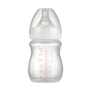 OEM ODM Manufacturer Wholesale BPA Free PP Plastic Newborn Baby Wide Mouth The First Milk Feeding Bottle Clear Scale Anti Colic
