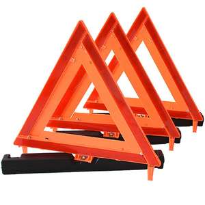 Segnale di sicurezza stradale con piastra a triangolo di colore arancione e rosso fluorescente PMMA + ABS - Product Image 2