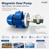 Pompe à rotor magnétique. Fonctionnement à sec court. Bio-pharmacie, cosmétiques, nouvelles énergies et produits chimiques.