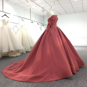 9583 Hot Sale Elegant <b>Red</b> Satin Vintage Sleeveless Women'S Evening Dress - Product Image 2