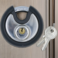 Serrure à disque en acier inoxydable 304 de type lune spéciale recouverte de caoutchouc étanche de 70mm pour porte personnalisable