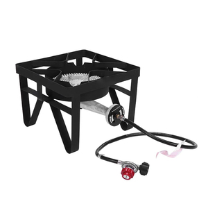 Cocina de Gas Portátil de un Solo Quemador, Elegante y Ligera |   Elegante Estufa de Hierro Fundido Negra para Uso en Exteriores y Doméstico en Autocaravanas - Product Image 1