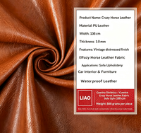 Crazy Horse Leder PU Kunstleder Wasserdichtes Sofa-Polstermaterial für Möbel und Autos Einfarbiges Muster Cuerina Sintetica Cuerina