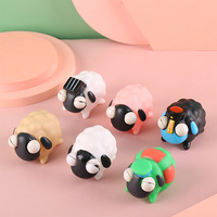 Jouet Squishy Mouton Amusant à Yeux Saillants, en Vinyle, Anti-Stress, Fidget, Dessin Animé, Vente en Gros, Cadeau de Fête