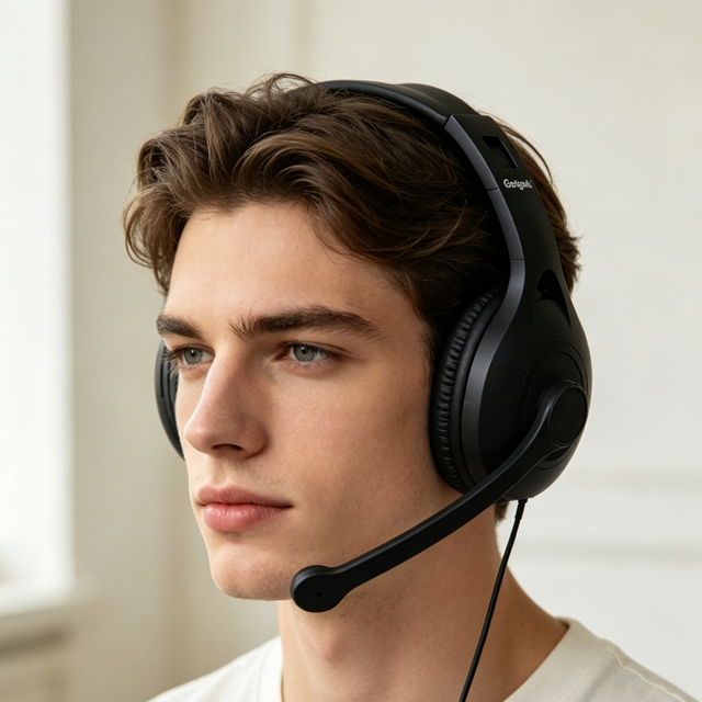 Lightweight Noise-Cancellation Telephone Headsets with Microphone for Call Centers Education Office Use Getgold Type-C Plug