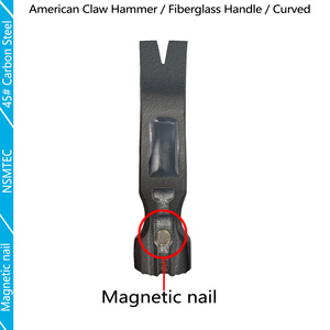NACHF803008 <span class=keywords><strong>fixman</strong></span> เครื่องมือค้อนกันลื่นค้อนแม่เหล็กกรงเล็บอเมริกันหัวโค้งสีดำพร้อมที่จับไฟเบอร์กลาส TPR - Product Image 3
